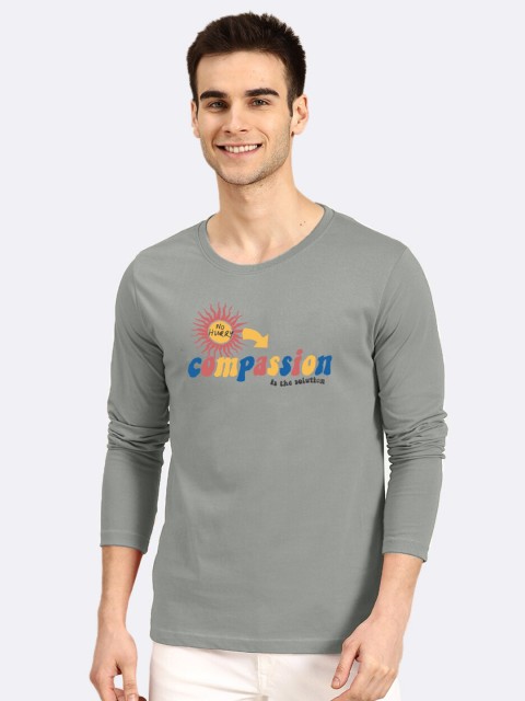 

Bewakoof Men Grey Printed Round Neck T-shirt