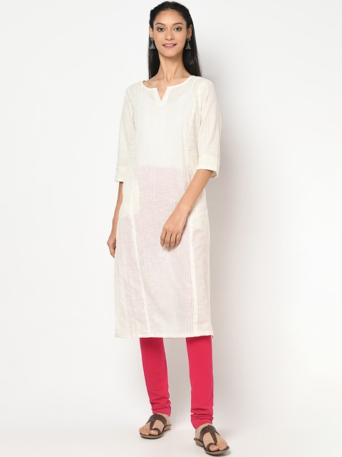 

Fabindia Women Off White Cotton Kurta