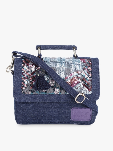 

Vdesi Blue Textured PU Structured Satchel with Tasselled