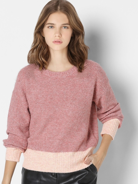 

ONLY Women Pink Boucle Pullover