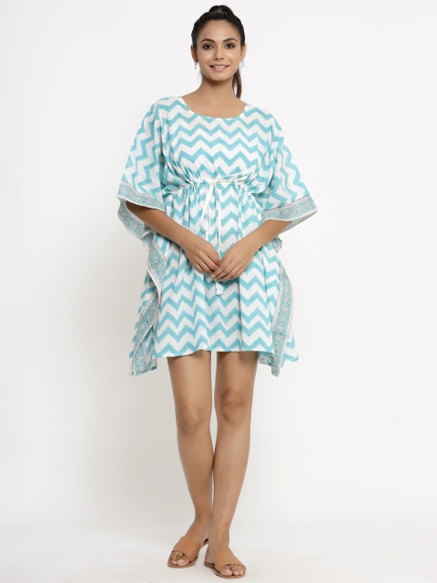 

kipek Blue Printed Pure Cotton Nightdress