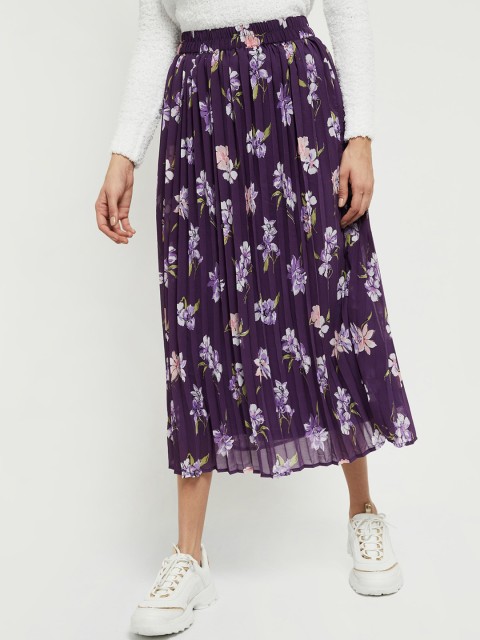 

max Women Purple Printed Skirt