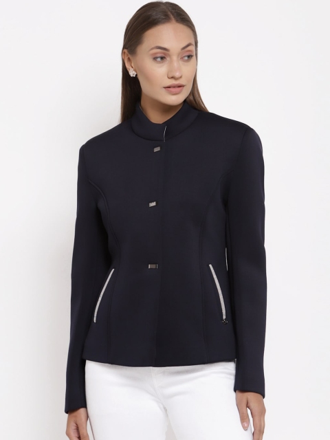 

Juelle Women Navy Blue Solid Over Coat