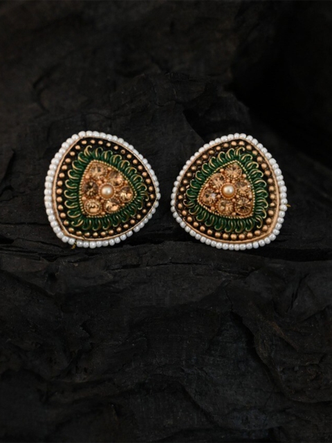 

justpeachy Green Triangular Studs