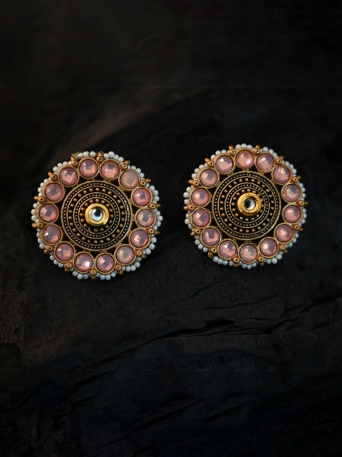 

justpeachy Pink & Gold-Toned Classic Studs Earrings