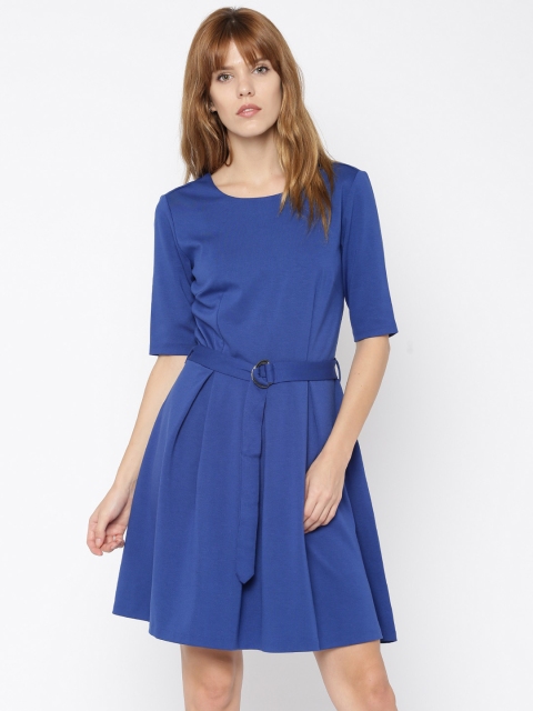 

SELA Women Blue Fit and Flare Dress