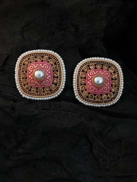

justpeachy Pink Geometric Studs