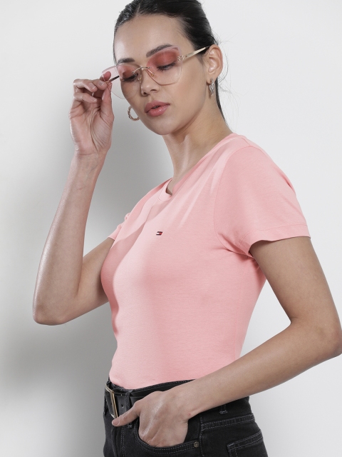 

Tommy Hilfiger Women Pink Solid T-shirt
