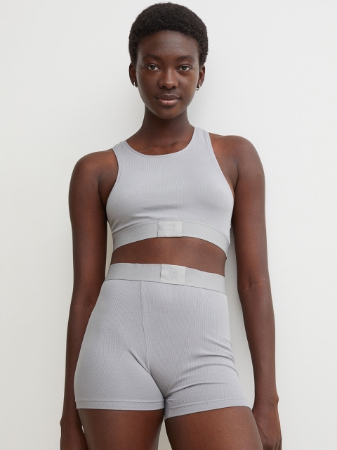 

H&M Women Grey Solid Cotton Shortie Briefs