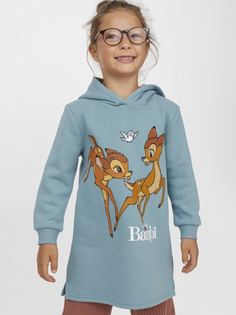 

H&M Girls Blue Printed Sweatshirt Dress
