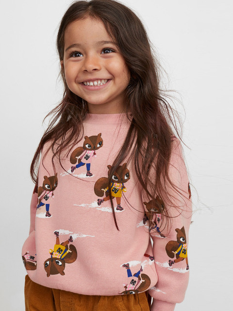 

H&M Women Pink Printed Sweatshirt
