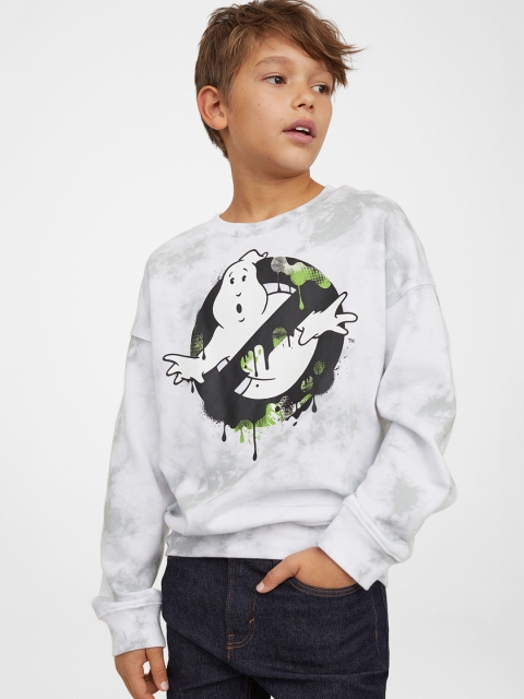 

H&M Boys White & Black Ghostbusters Printed Sweatshirt