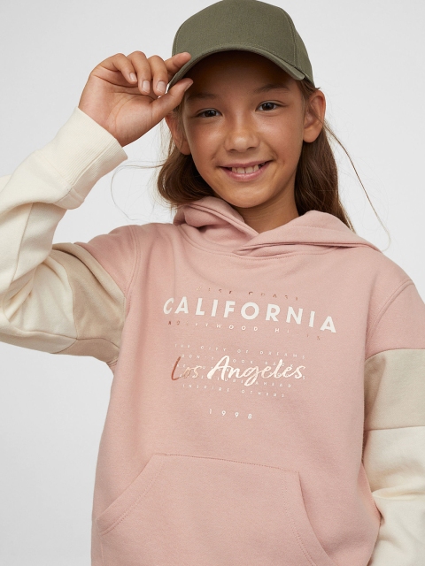 

H&M Girls Pink & Cream Printed Hoodie