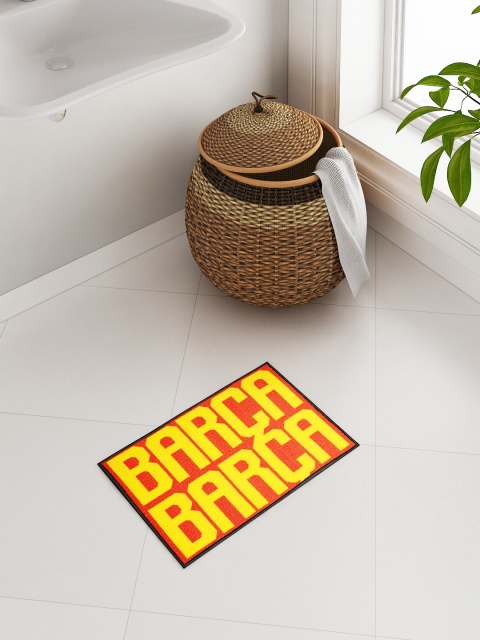 

SPACES Kids Orange Barcelona Print Rectangular Bath Rug