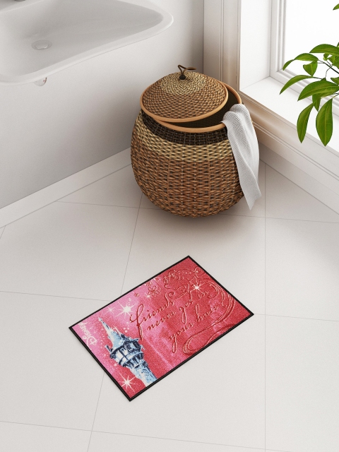

SPACES Kids Pink Printed Rectangular Bath Rug