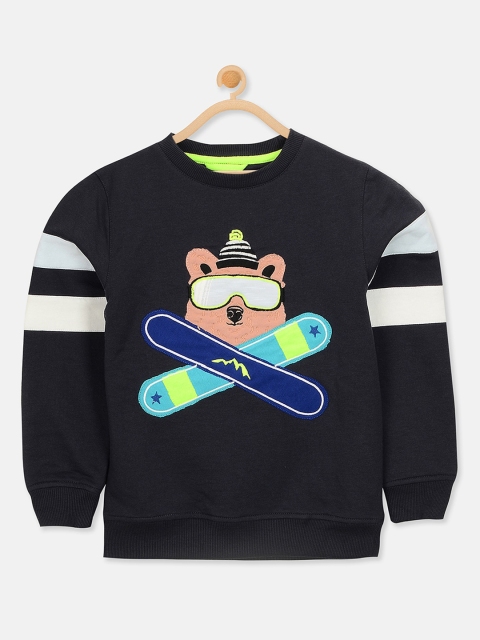 

Cherry Crumble Unisex Kids Navy Blue Printed Sweatshirt