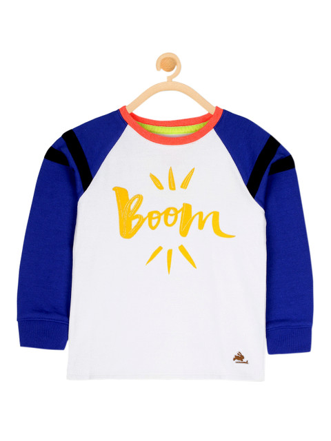 

Cherry Crumble Boys White Colourblocked Sweatshirt