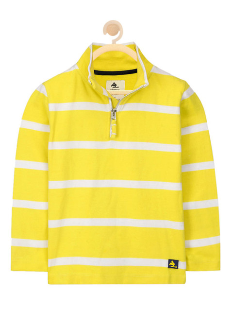 

Cherry Crumble Unisex Kids Yellow Striped Sweatshirt
