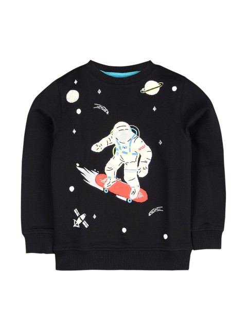 

Cherry Crumble Kids Black Cosmic Print Sweatshirt
