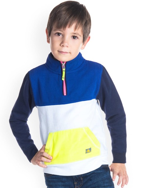 

Cherry Crumble Boys White Colourblocked Sweatshirt