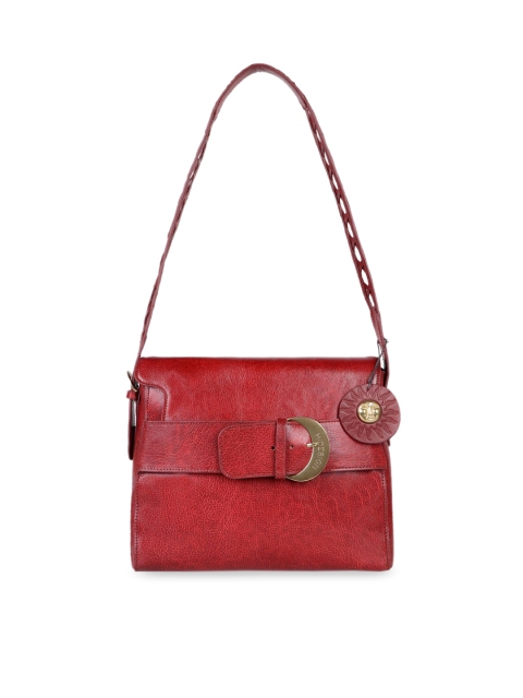 

Hidesign Red Leather Structured Handheld Bag