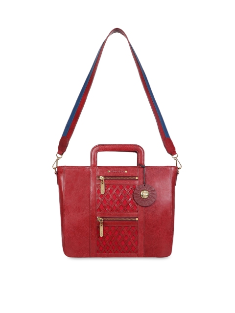 

Hidesign Red Leather Structured Handheld Bag