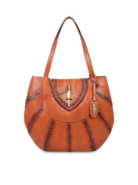 

Hidesign Orange Leather Swagger Shoulder Bag