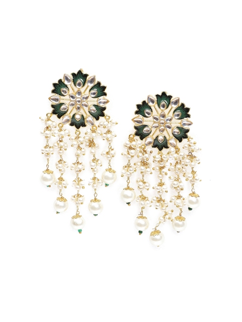 

Biba Gold-Plated Green Floral Drop Earrings