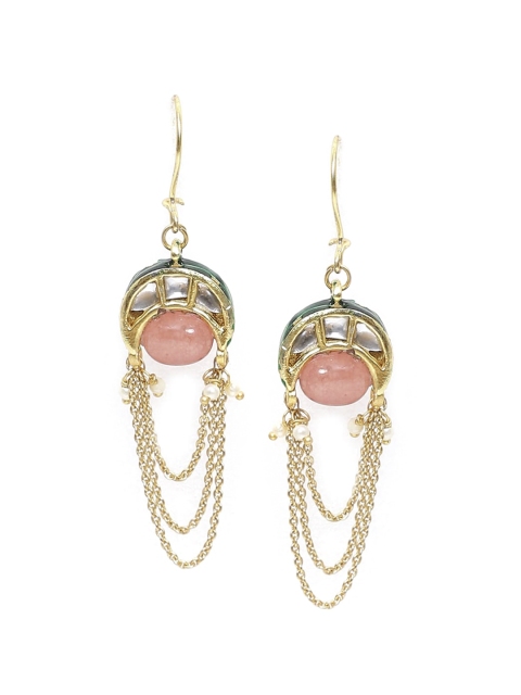 

Biba Peach-Coloured Contemporary Drop Earrings