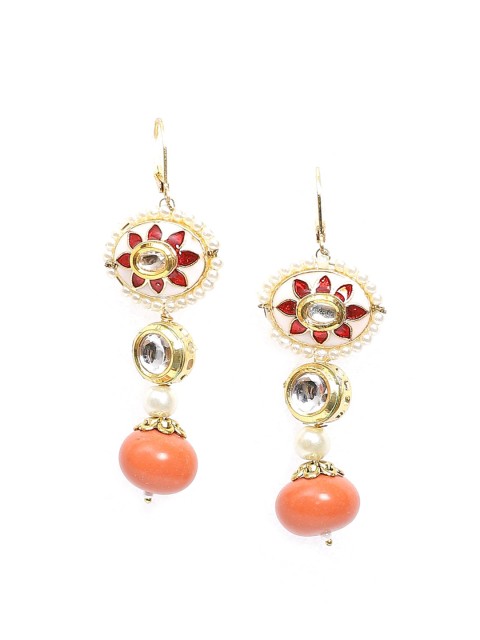 

Biba Red Contemporary Jhumkas Earrings
