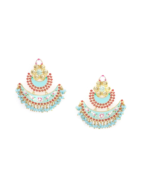 

Biba Teal Contemporary Chandbalis Earrings