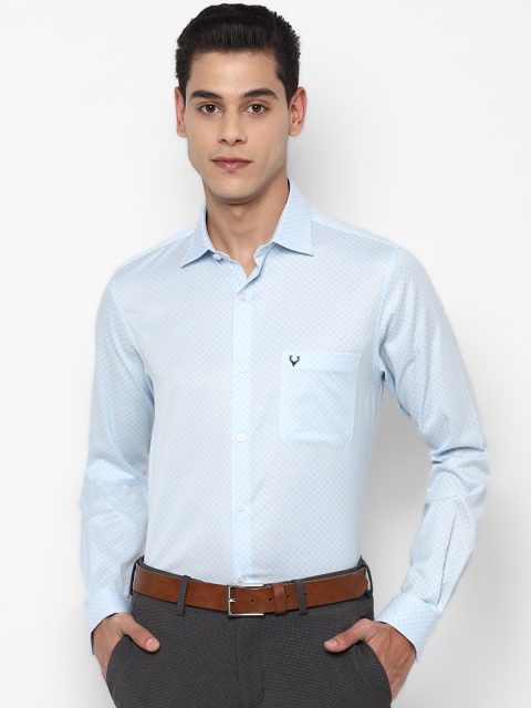 

Allen Solly Men Blue Slim Fit Opaque Checked Cotton Formal Shirt