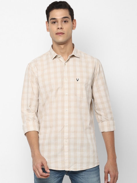 

Allen Solly Men Beige Slim Fit Checked Casual Shirt