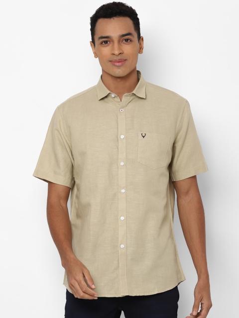 

Allen Solly Men Beige Slim Fit Opaque Cotton Linen Casual Shirt