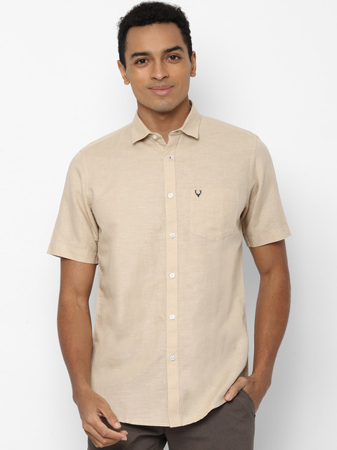

Allen Solly Men Beige Slim Fit Opaque Casual Shirt
