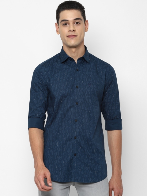 

Allen Solly Men Navy Blue Slim Fit Opaque Printed Casual Shirt