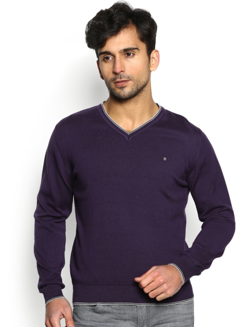 

Blackberrys Men Purple Solid Sweater