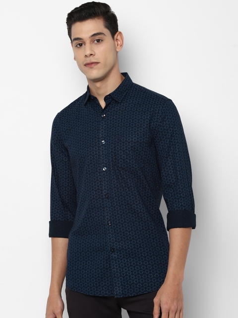 

Allen Solly Men Navy Blue Slim Fit Opaque Printed Casual Shirt