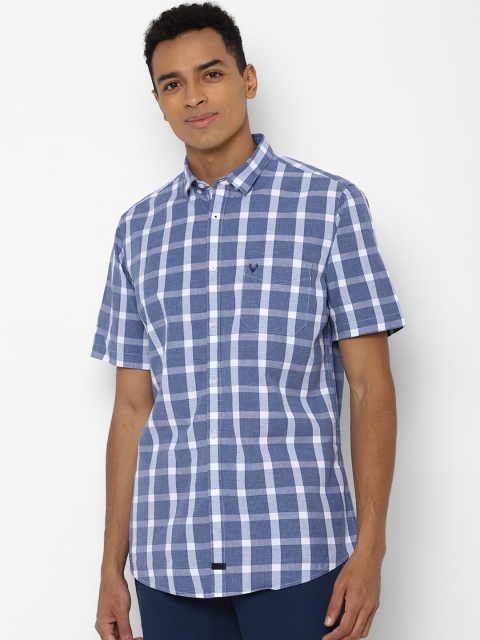 

Allen Solly Men Blue & White Slim Fit Opaque Checked Casual Shirt