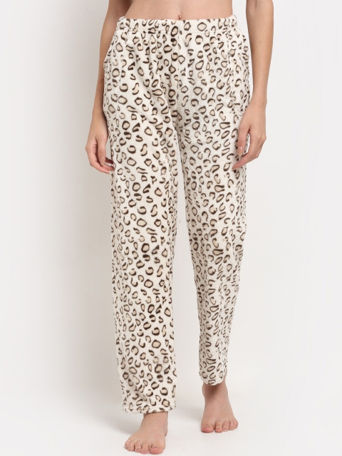 

TAG 7 Women Beige & Brown Printed Straight Lounge Pants