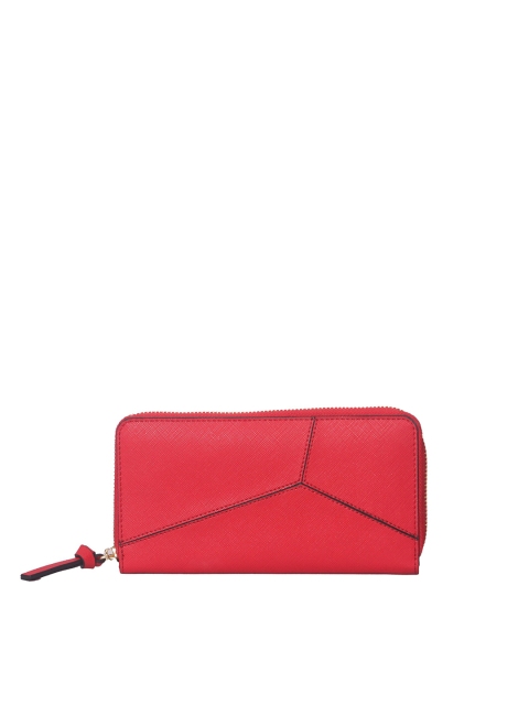 

Juntos Women Red Textured Zip Around Wallet