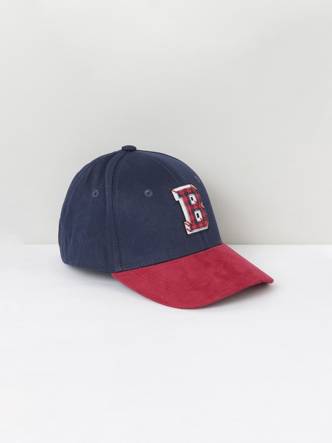 

max Boys Blue & Maroon Printed Baseball Cap