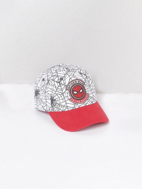 

max Boys White & Red Spiderman Printed Baseball Cap