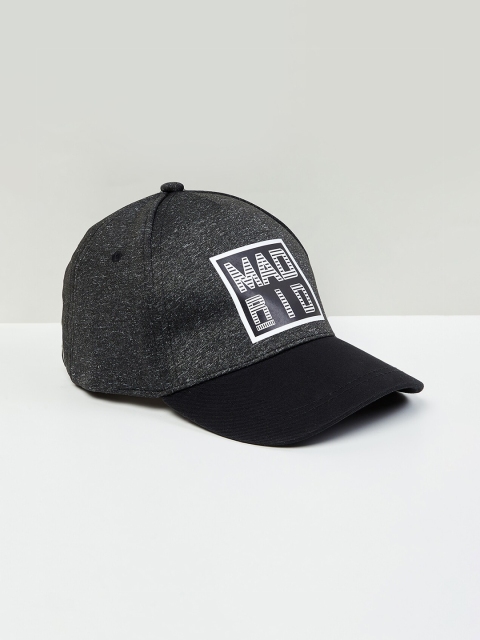 

max Boys Black & Grey Printed Baseball Cap