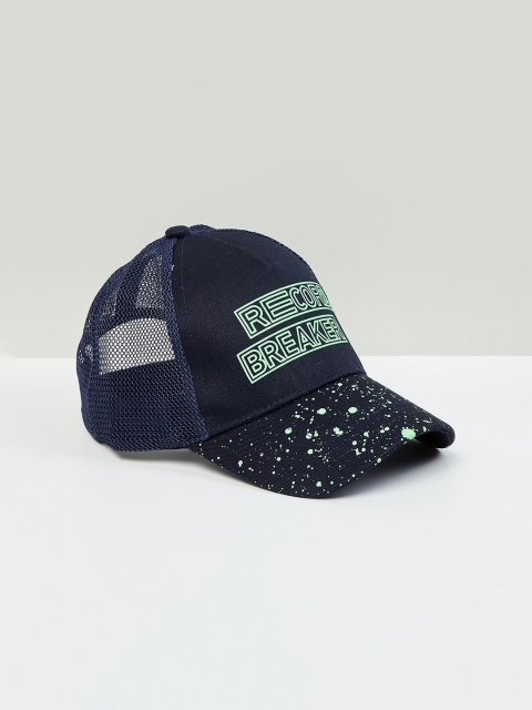 

max Boys Blue & Green Printed Baseball Cap