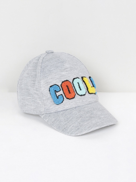 

max Boys Grey Printed Baseball Cap