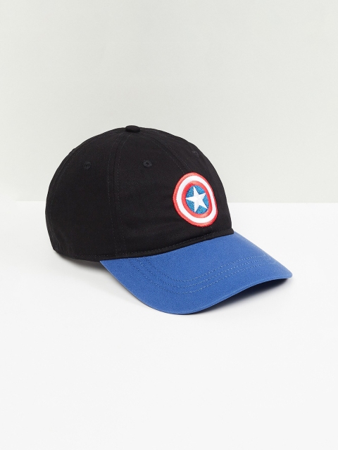 

max Boys Black & Blue Captain America Printed Baseball Cap