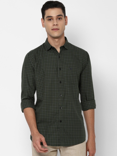 

Allen Solly Men Olive Green Slim Fit Grid Tattersall Checks Opaque Checked Casual Shirt