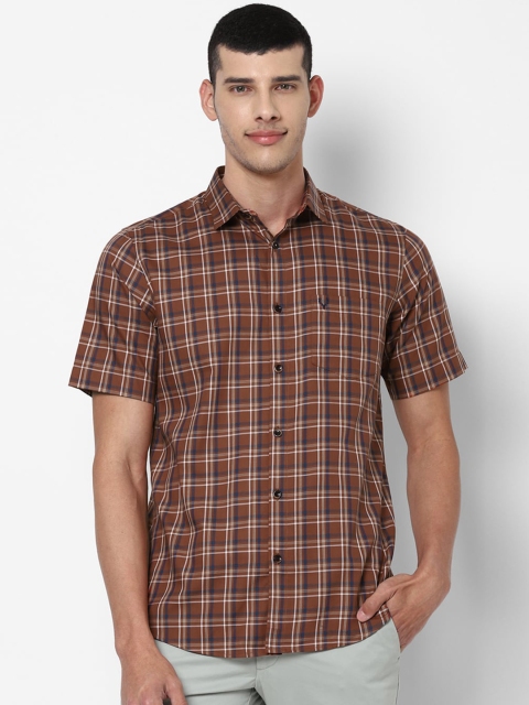 

Allen Solly Men Brown Slim Fit Opaque Checked Casual Shirt