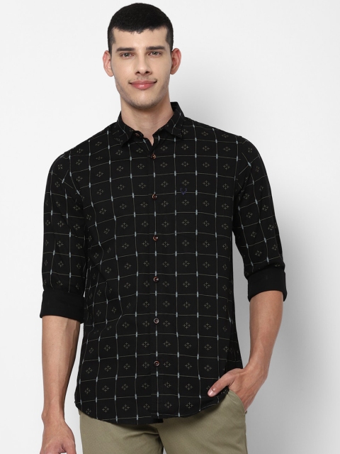 

Allen Solly Men Black & Beige Slim Fit Opaque Printed Pure Cotton Casual Shirt